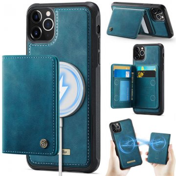 CaseMe iPhone 11 Pro 2-in-1 Detachable Magnetic Wallet Case with RFID Blocking, Card Holder & Wireless Charging Compatible - Blue