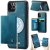 CaseMe iPhone 12 Pro Max 2-in-1 Detachable Magnetic Wallet Case with RFID Blocking, Card Holder & MagSafe Compatible - Blue
