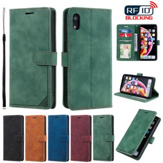 iPhone XR Wallet RFID Blocking Kickstand Case Green