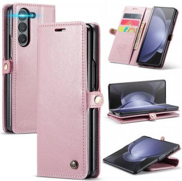 CaseMe Samsung Galaxy Z Fold 5 Luxury Wallet Magnetic Case Pink