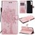 Motorola Edge Embossed Tree Cat Butterfly Wallet Stand Case Rose Gold