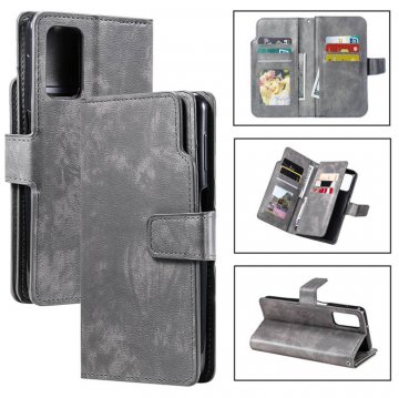 Samsung Galaxy A32 5G Wallet 9 Card Slots Magnetic Case Gray