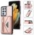 Crossbody Zipper Wallet Samsung Galaxy S21 Ultra Case With Strap Rose Gold