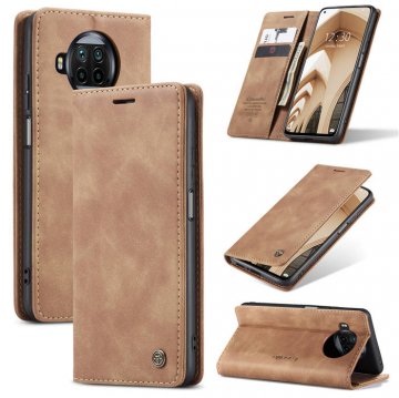 CaseMe Xiaomi Mi 10T Lite Wallet Kickstand Magnetic Flip Case Brown