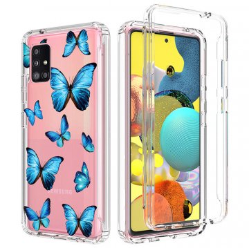 Samsung Galaxy A51 5G Clear Bumper TPU Blue Butterfly Case