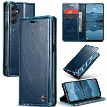 CaseMe Samsung Galaxy A24 4G Luxury Wallet Magnetic Case Blue