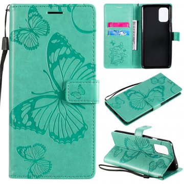 OnePlus 8T Embossed Butterfly Wallet Magnetic Stand Case Green