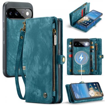 CaseMe Google Pixel 11/Pixel 11 Pro 2-in-1 Magnetic Wallet Case with Wrist Strap, RFID-blocking & Wireless Charging Blue