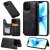 iPhone 12 Pro Luxury Leather Magnetic Card Slots Stand Cover Black