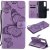 Huawei P Smart 2021 Embossed Butterfly Wallet Magnetic Stand Case Purple