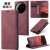 CaseMe Xiaomi 17 Ultra Wallet Magnetic Suede Leather Case Red