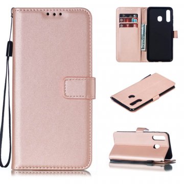 Samsung Galaxy A20 Wallet Kickstand Magnetic Leather Case Rose Gold