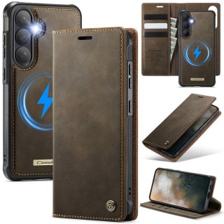 CaseMe Samsung Galaxy S26 Plus 2-in-1 Magnetic Wallet Case – Wireless Charging & RFID Blocking Coffee