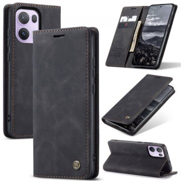 CaseMe OPPO Reno13 Pro Wallet Magnetic Suede Leather Case Black