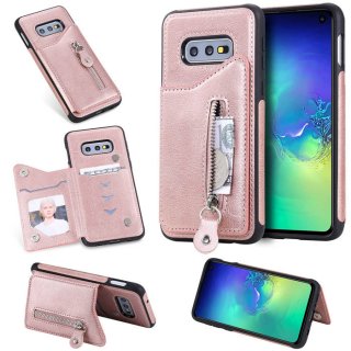 Samsung Galaxy S10e Wallet Magnetic Shockproof Cover Rose Gold