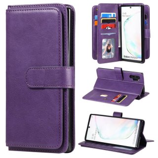 Samsung Galaxy Note 10 Plus Multi-function 10 Card Slots Wallet Case Violet
