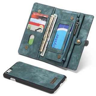 CaseMe iPhone 6S Plus/6 Plus Zipper Wallet Detachable 2 in 1 Folio Case Green