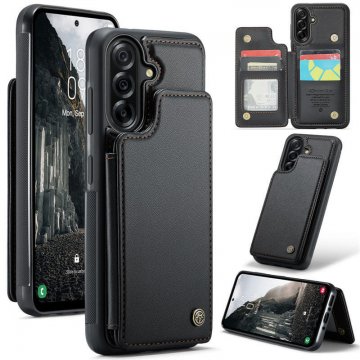 CaseMe Samsung Galaxy A36 5G RFID Blocking Card Holder Kickstand Case Black