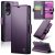 CaseMe Samsung Galaxy S25 Edge Wallet RFID Blocking Magnetic Buckle Case Purple