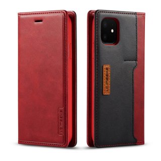LC.IMEEKE iPhone 11 Wallet Magnetic Stand Case with Card Slots Red