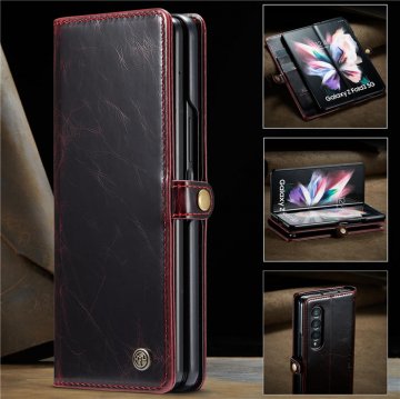 CaseMe Samsung Galaxy Z Fold3 5G Wallet Stand Magnetic Case Red