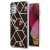 Moto G Stylus 2021 Flower Pattern Marble Electroplating TPU Case Black