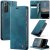 CaseMe Samsung Galaxy S22 Magnetic Wallet Case with RFID Blocking Blue