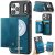 CaseMe iPhone 17 Pro 2-in-1 Detachable Magnetic Wallet Case with RFID Blocking, Card Holder & MagSafe Compatible - Blue