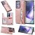 Samsung Galaxy Note 20 Zipper Pocket Card Slots Magnetic Clasp Stand Case Rose Gold