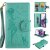 Samsung Galaxy S20 Plus Embossed Girl Cat 9 Card Slots Wallet Case Green