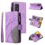 Samsung Galaxy A72 Zipper Wallet Magnetic Stand Case Purple