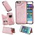 iPhone 6/6s Bee and Cat Embossing Magnetic Card Slots Stand Cover Rose Gold