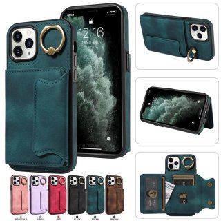 For iPhone 11 Pro Card Holder Ring Kickstand Case Green