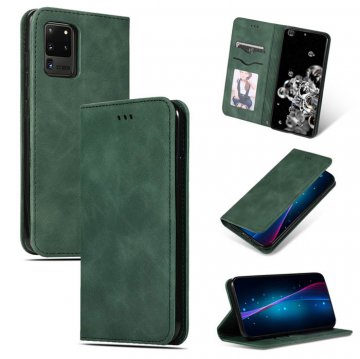 Samsung Galaxy S20 Ultra Magnetic Flip Wallet Stand Case Green