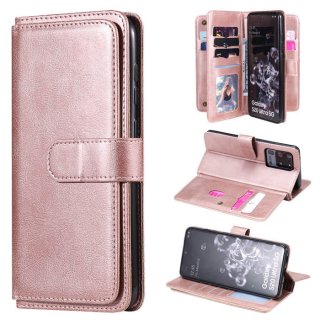 Samsung Galaxy S20 Ultra Multi-function 10 Card Slots Wallet Case Rose Gold