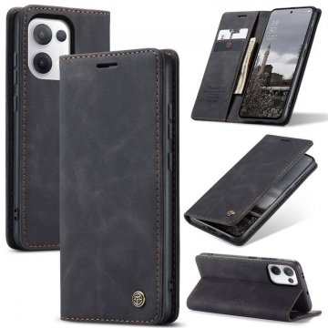 CaseMe OPPO Reno13 Wallet Magnetic Suede Leather Case Black