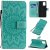 Samsung Galaxy A91/S10 Lite Embossed Sunflower Wallet Stand Case Green