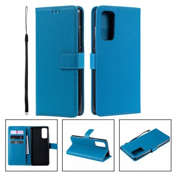 Samsung Galaxy S20 FE Wallet Kickstand Magnetic PU Leather Case Sky Blue