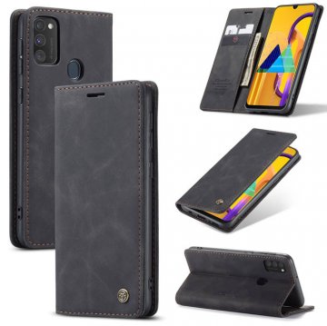CaseMe Samsung Galaxy M30S/M21 Wallet Kickstand Case Black