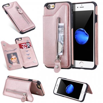 iPhone 6/6s Wallet Magnetic Kickstand Shockproof Cover Rose Gold