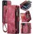 CaseMe iPhone 12 Zipper Wallet Case with Wrist Strap Red