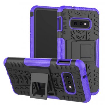 Samsung Galaxy S10e Hybrid Rugged PC + TPU Kickstand Case Purple