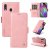 YIKATU Samsung Galaxy A40 Skin-touch Wallet Kickstand Case Pink