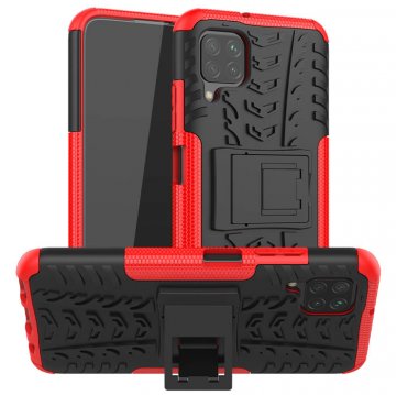 Huawei P40 Lite Hybrid Rugged PC + TPU Kickstand Case Red