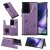 Samsung Galaxy Note 20 Ultra Luxury Bee and Cat Magnetic Card Slots Stand Cover Purple