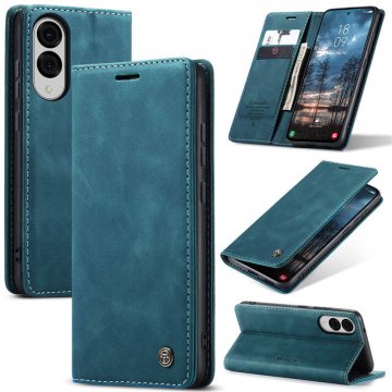 CaseMe Samsung Galaxy S25 Edge Wallet Magnetic Suede Leather Case Blue