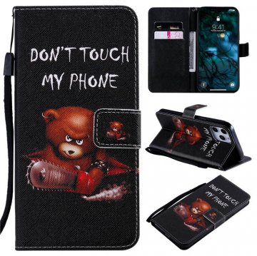 iPhone 12 Pro Max Embossed Angry Bear Wallet Magnetic Stand Case