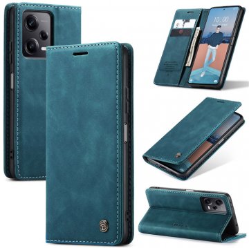 CaseMe Xiaomi POCO X5 Pro 5G Wallet Magnetic Suede Leather Case Blue