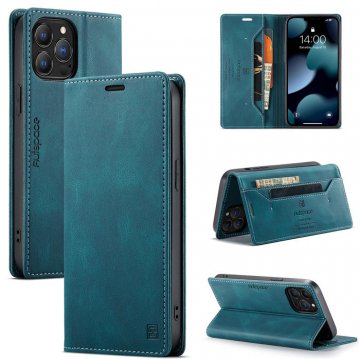 Autspace iPhone 13 Pro Max RFID Blocking Wallet Case Blue