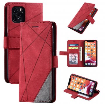 iPhone 11 Pro Wallet Splicing Kickstand PU Leather Case Red